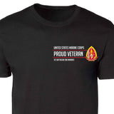 1st Battalion 2nd Marines Proud Veteran Patch Graphic T-shirt - SGT GRIT