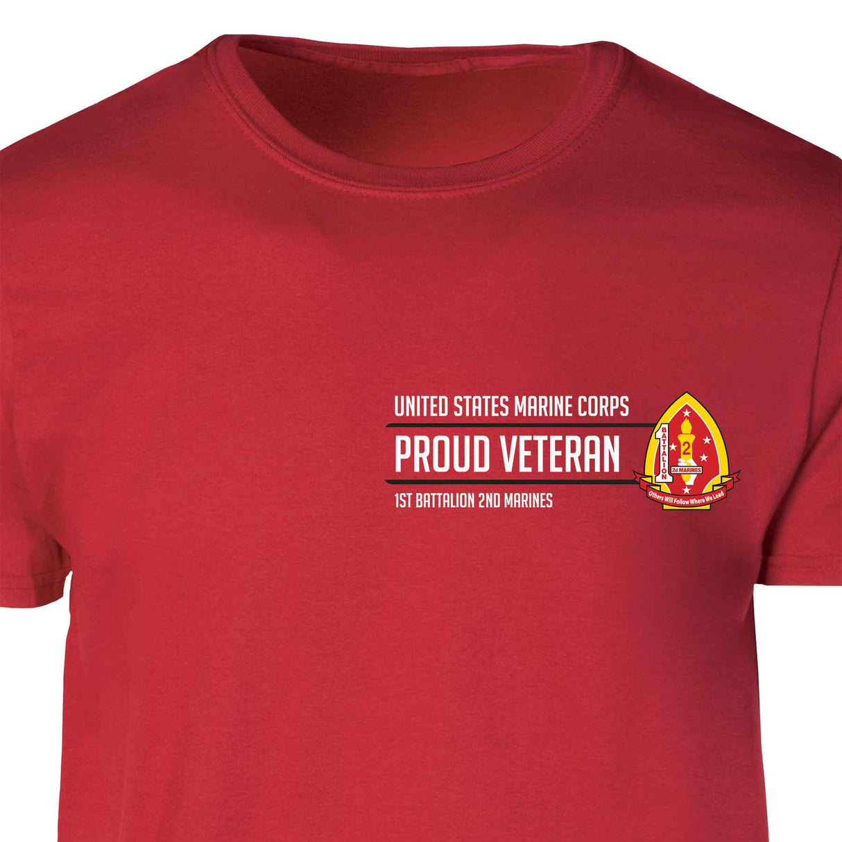 1st Battalion 2nd Marines Proud Veteran Patch Graphic T-shirt - SGT GRIT