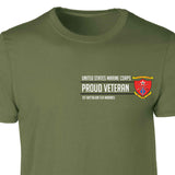 1st Battalion 5th Marines Proud Veteran Patch Graphic T-shirt - SGT GRIT