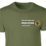 1st Battalion 9th Marines Proud Veteran Patch Graphic T-shirt - SGT GRIT