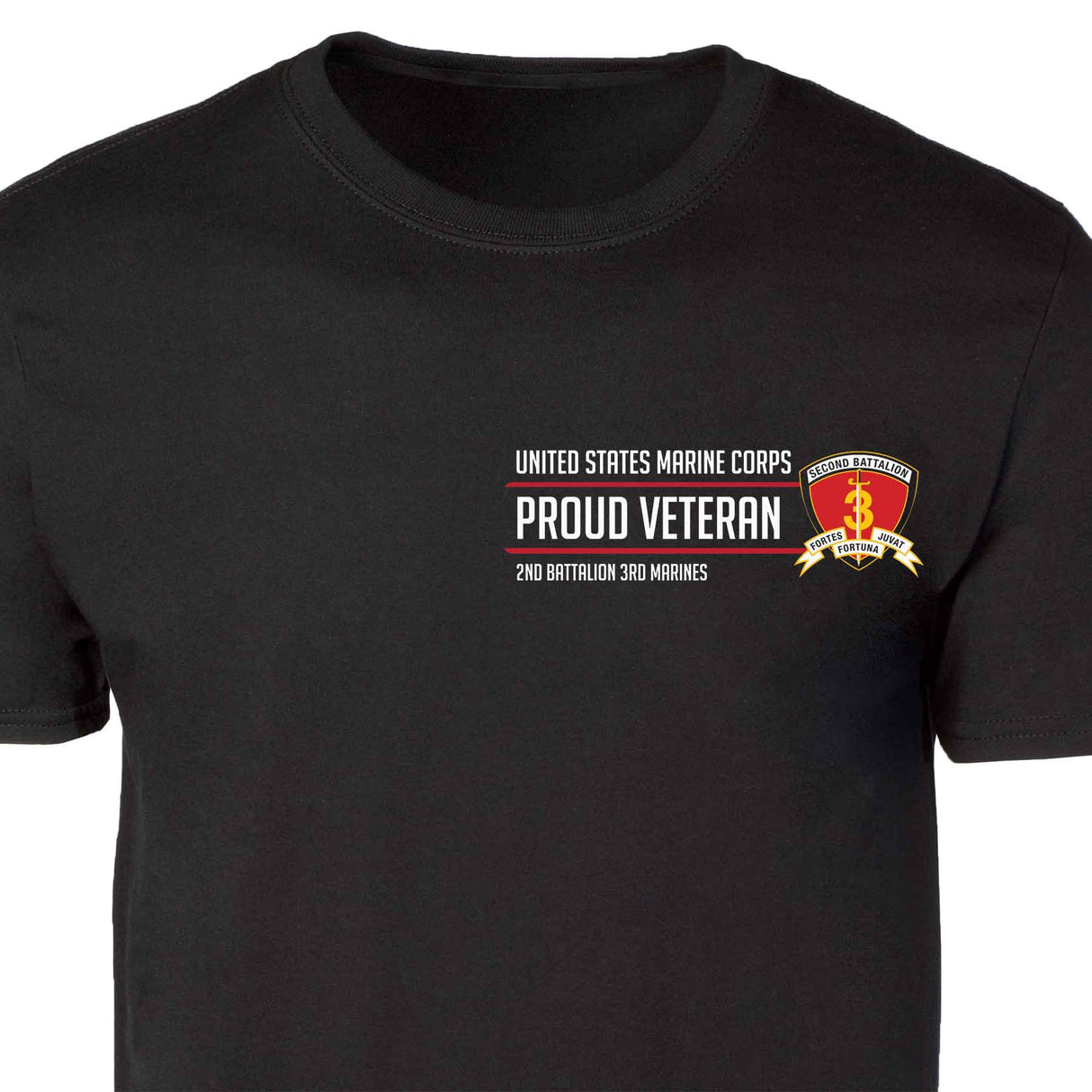 2nd Battalion 3rd Marines Proud Veteran Patch Graphic T-shirt - SGT GRIT