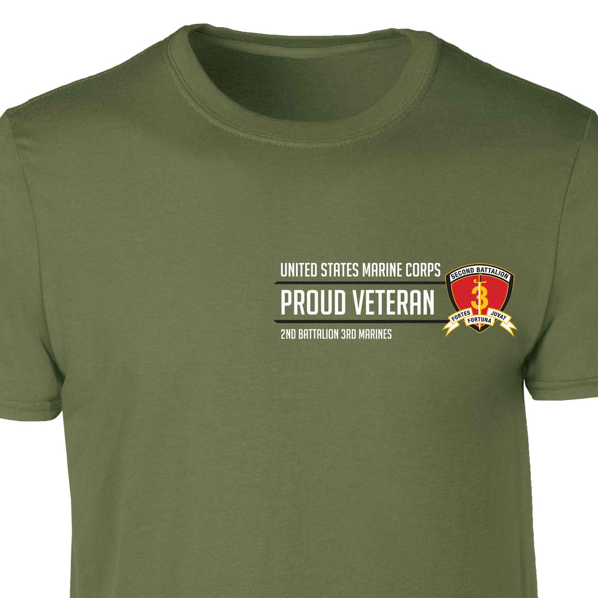 2nd Battalion 3rd Marines Proud Veteran Patch Graphic T-shirt - SGT GRIT