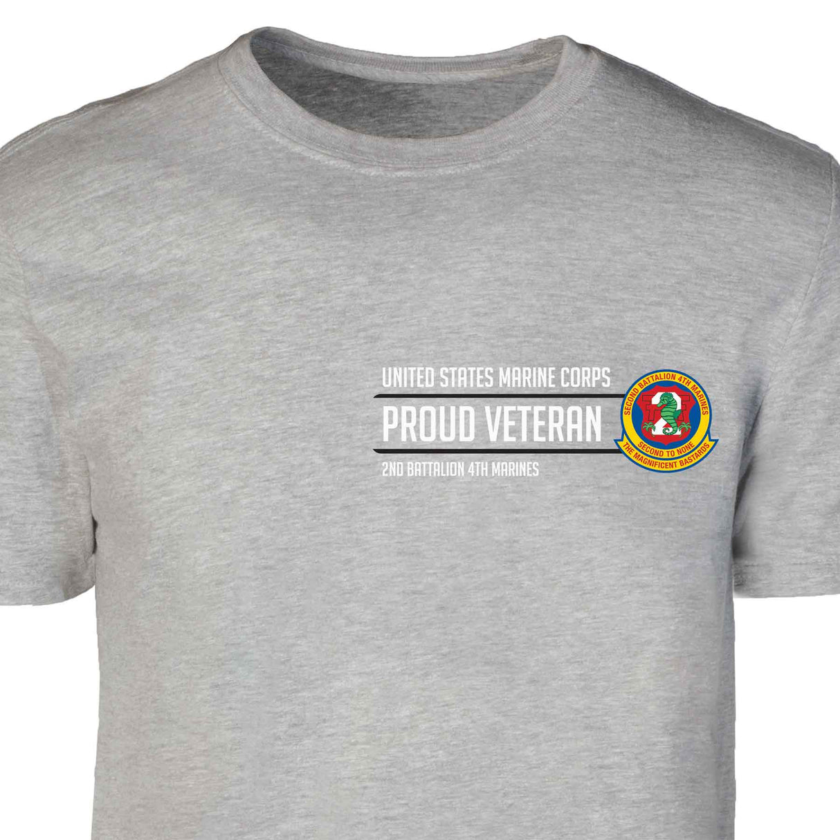 2nd Battalion 4th Marines Proud Veteran Patch Graphic T-shirt - SGT GRIT