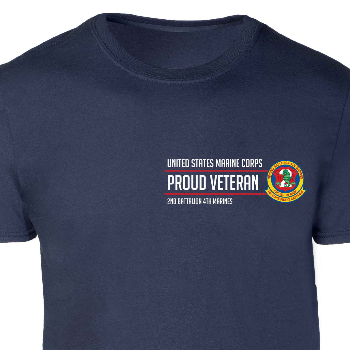 2nd Battalion 4th Marines Proud Veteran Patch Graphic T-shirt - SGT GRIT