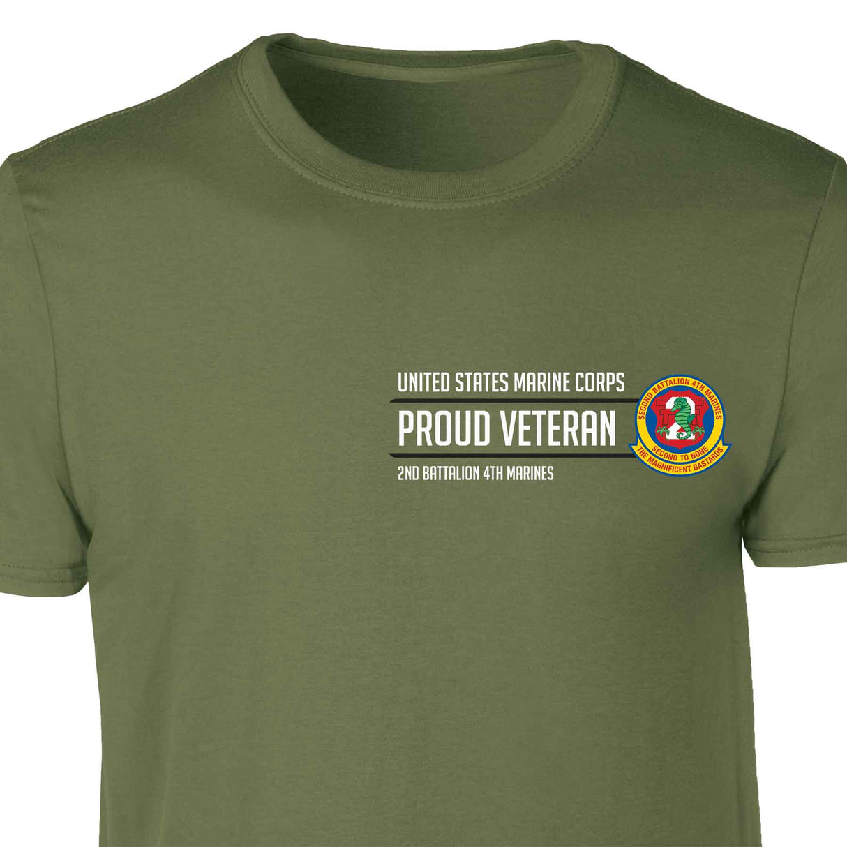 2nd Battalion 4th Marines Proud Veteran Patch Graphic T-shirt - SGT GRIT