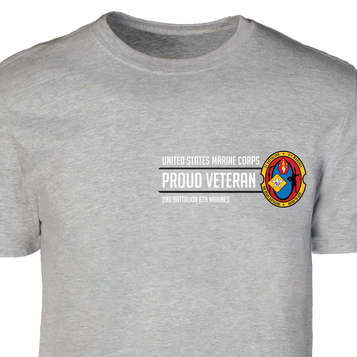 2nd Battalion 6th Marines Proud Veteran Patch Graphic T-shirt - SGT GRIT