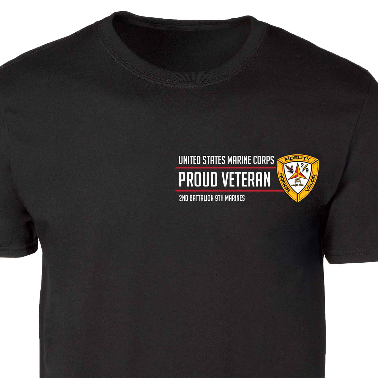 2nd Battalion 9th Marines Proud Veteran Patch Graphic T-shirt - SGT GRIT