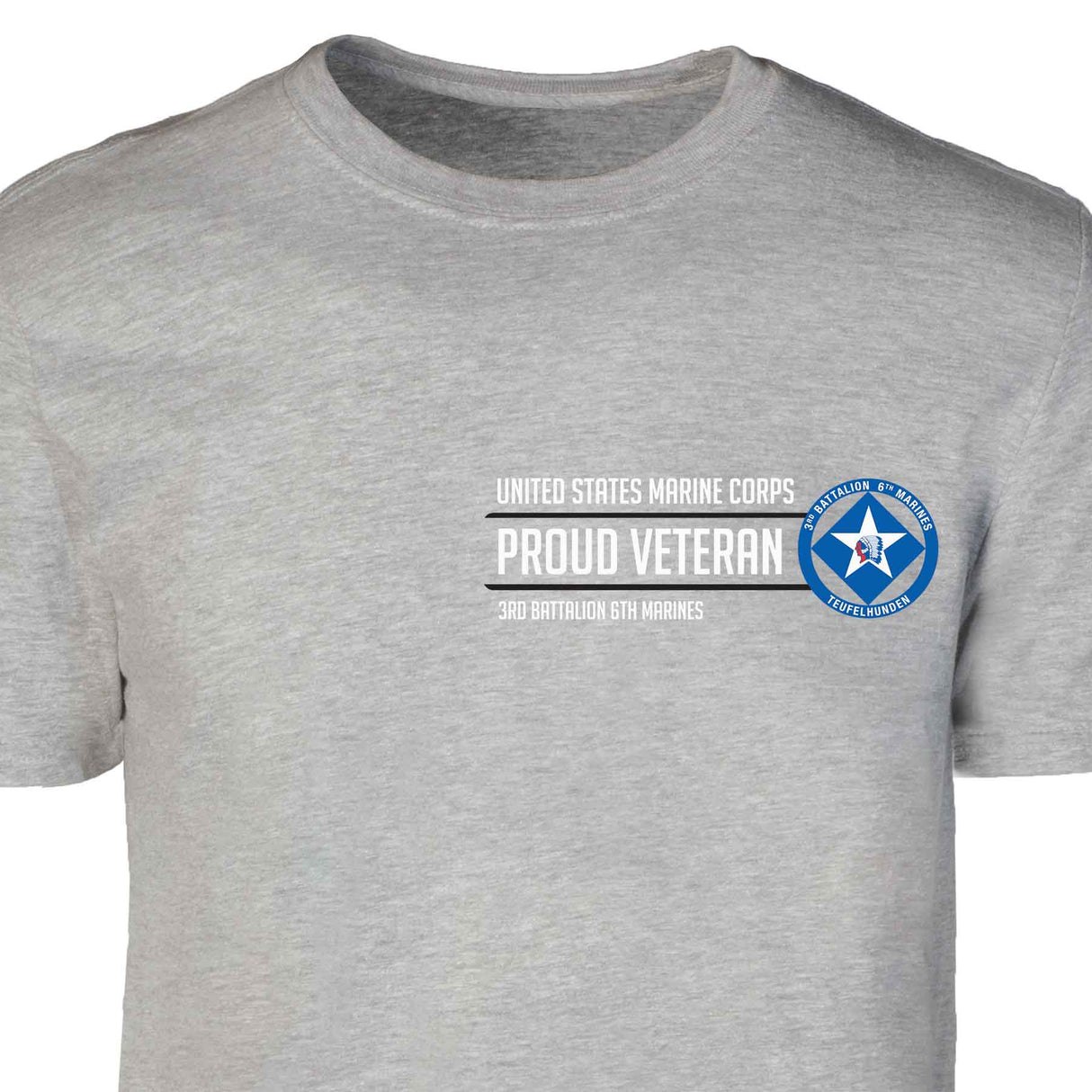 3rd Battalion 6th Marines Proud Veteran Patch Graphic T-shirt - SGT GRIT