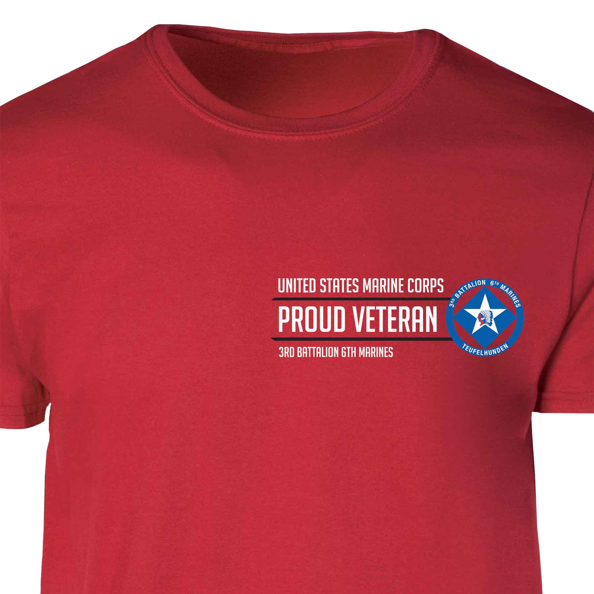 3rd Battalion 6th Marines Proud Veteran Patch Graphic T-shirt - SGT GRIT