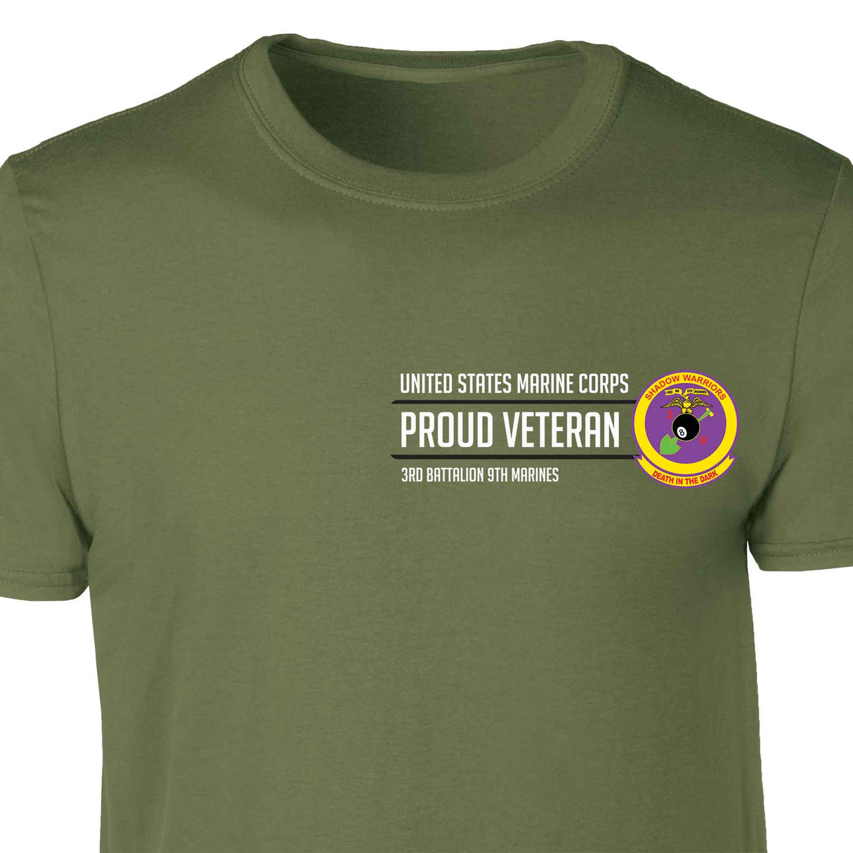 3rd Battalion 9th Marines Proud Veteran Patch Graphic T-shirt - SGT GRIT