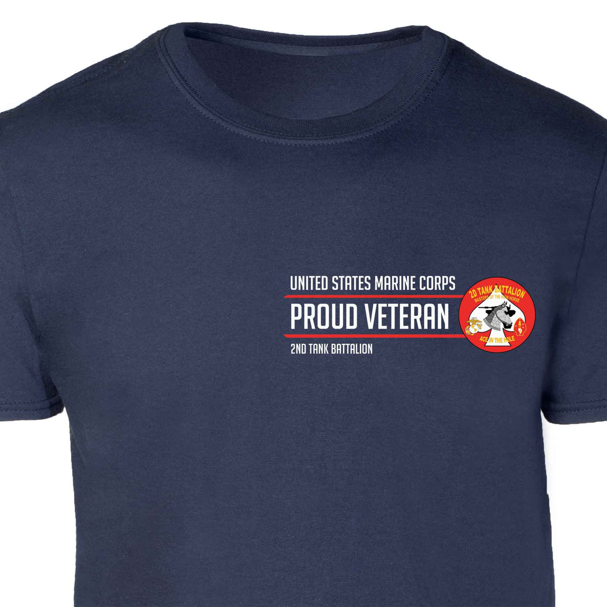 2nd Tank Battalion Proud Veteran Patch Graphic T-shirt - SGT GRIT