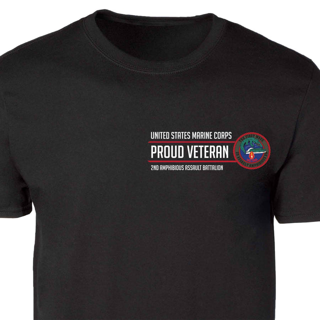 2nd Assualt Amphibious Bn Proud Veteran Patch Graphic T-shirt - SGT GRIT