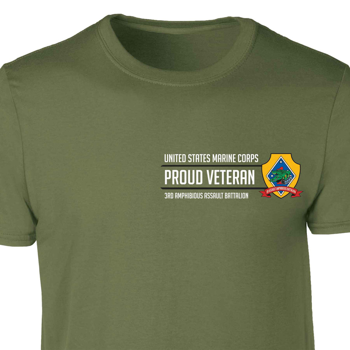 3rd Amphibious Assault Bn Proud Veteran Patch Graphic T-shirt - SGT GRIT