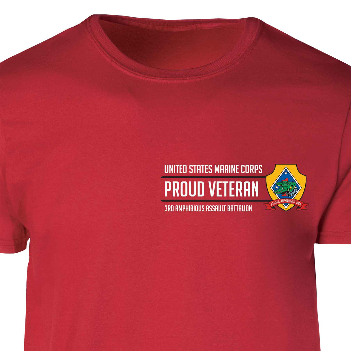 3rd Amphibious Assault Bn Proud Veteran Patch Graphic T-shirt - SGT GRIT