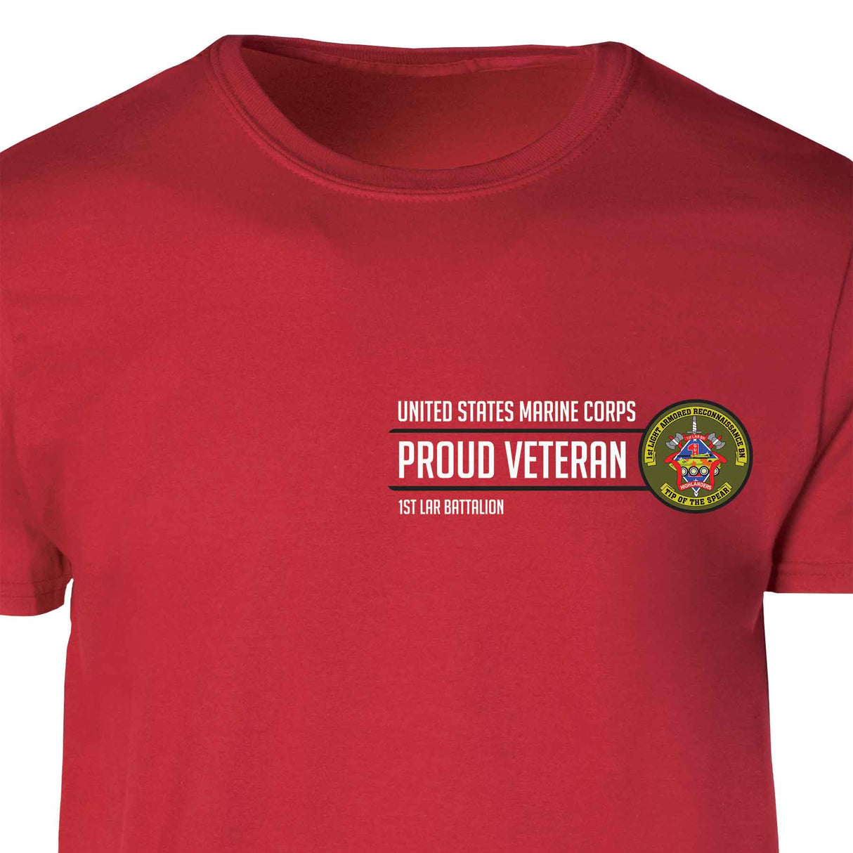 1st LAR Battalion Proud Veteran Patch Graphic T-shirt - SGT GRIT