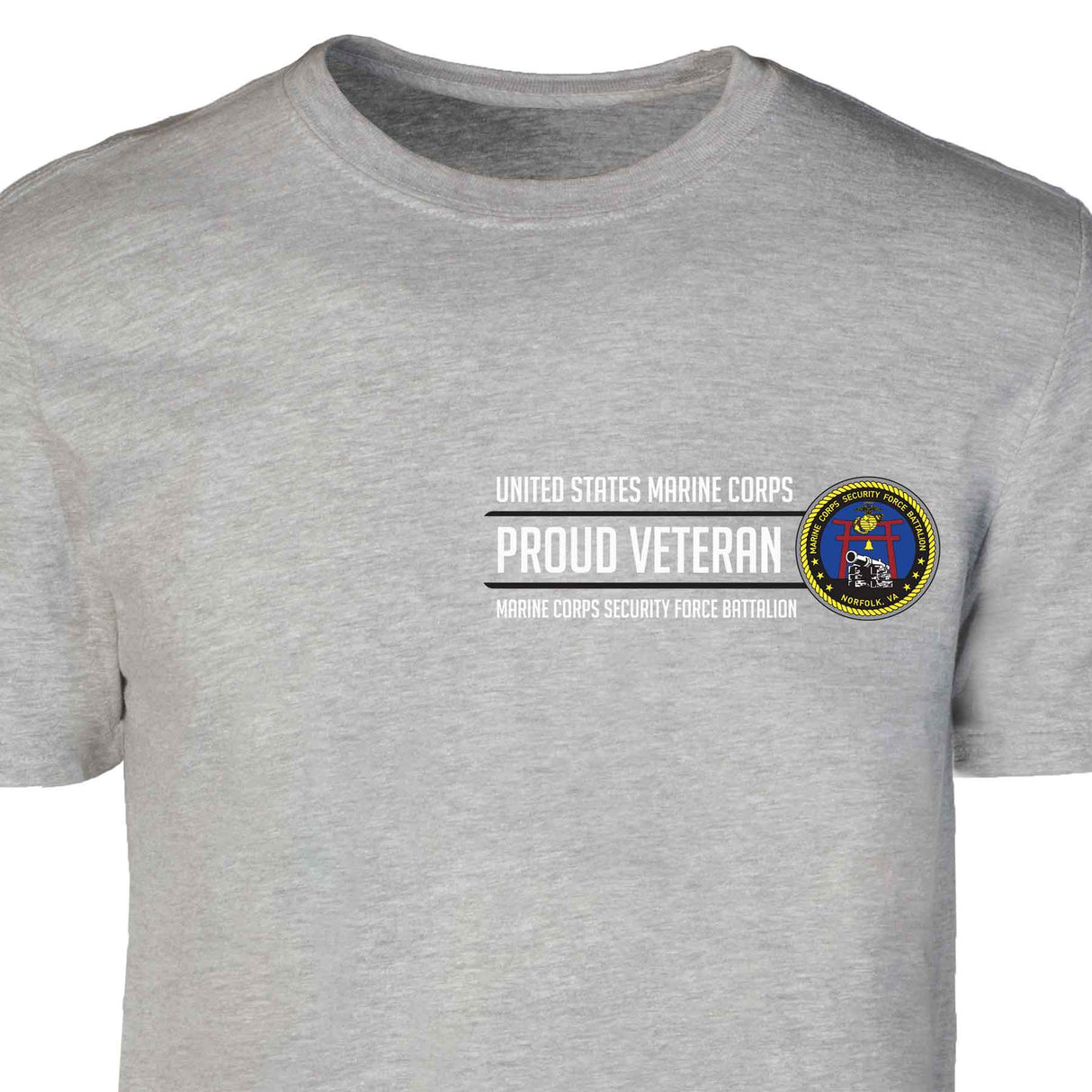 Marine Corps Security Force Proud Veteran Patch Graphic T-shirt - SGT GRIT