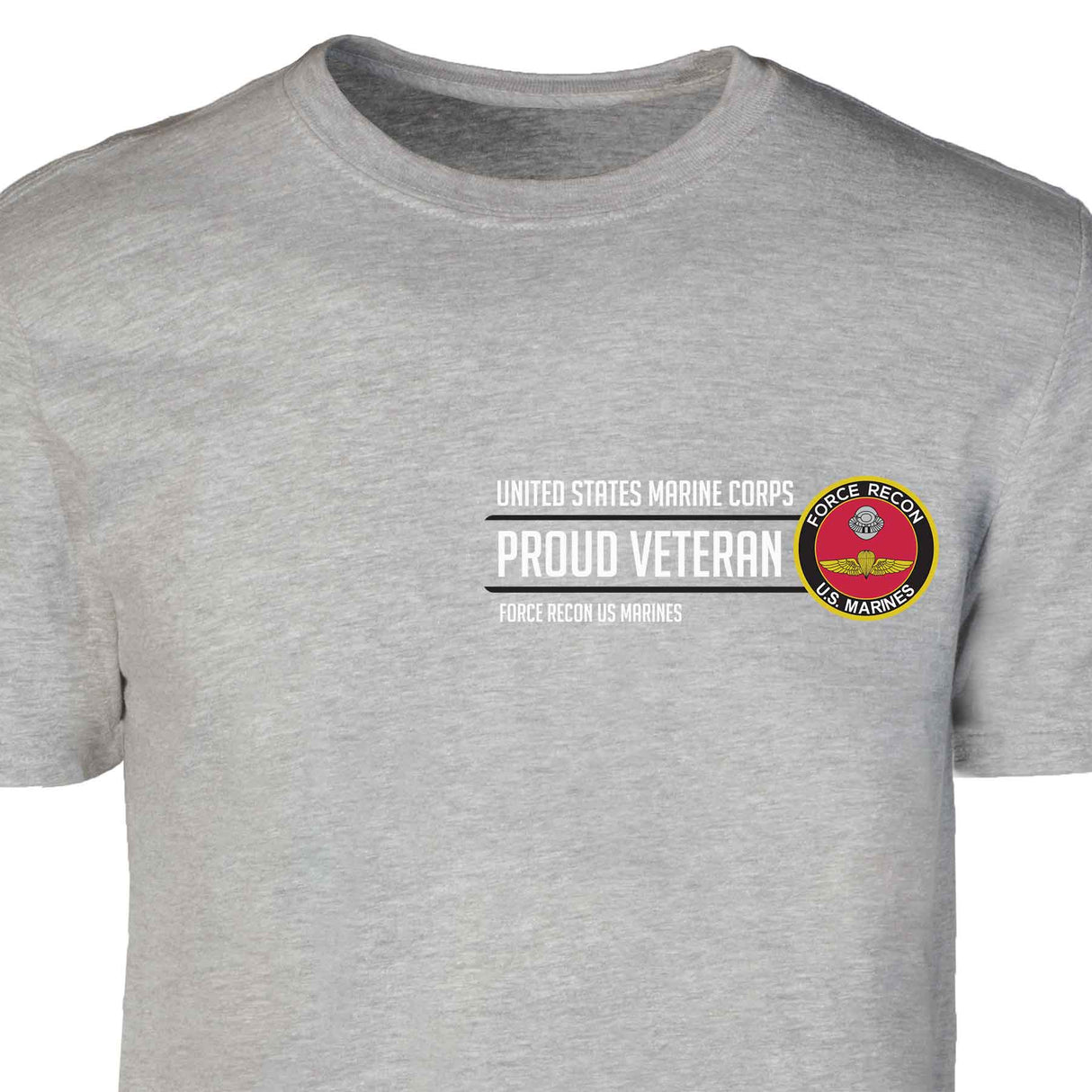 Force Recon US Marines Proud Veteran Patch Graphic T-shirt - SGT GRIT