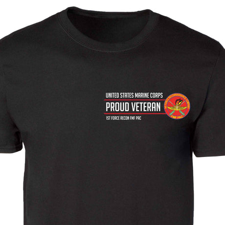 1st Force Recon FMF PAC Proud Veteran Patch Graphic T-shirt - SGT GRIT