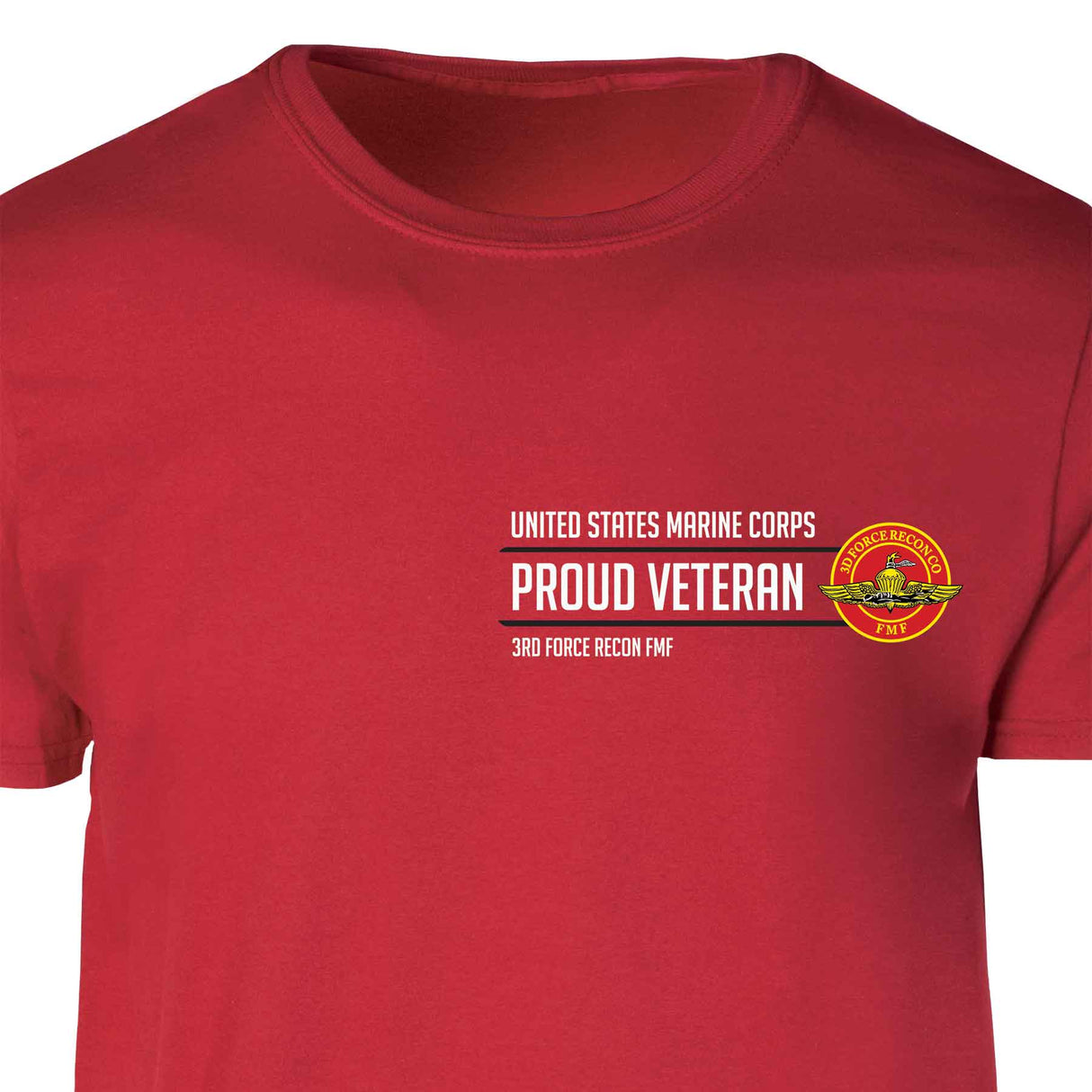 3rd Force Recon FMF Proud Veteran Patch Graphic T-shirt - SGT GRIT