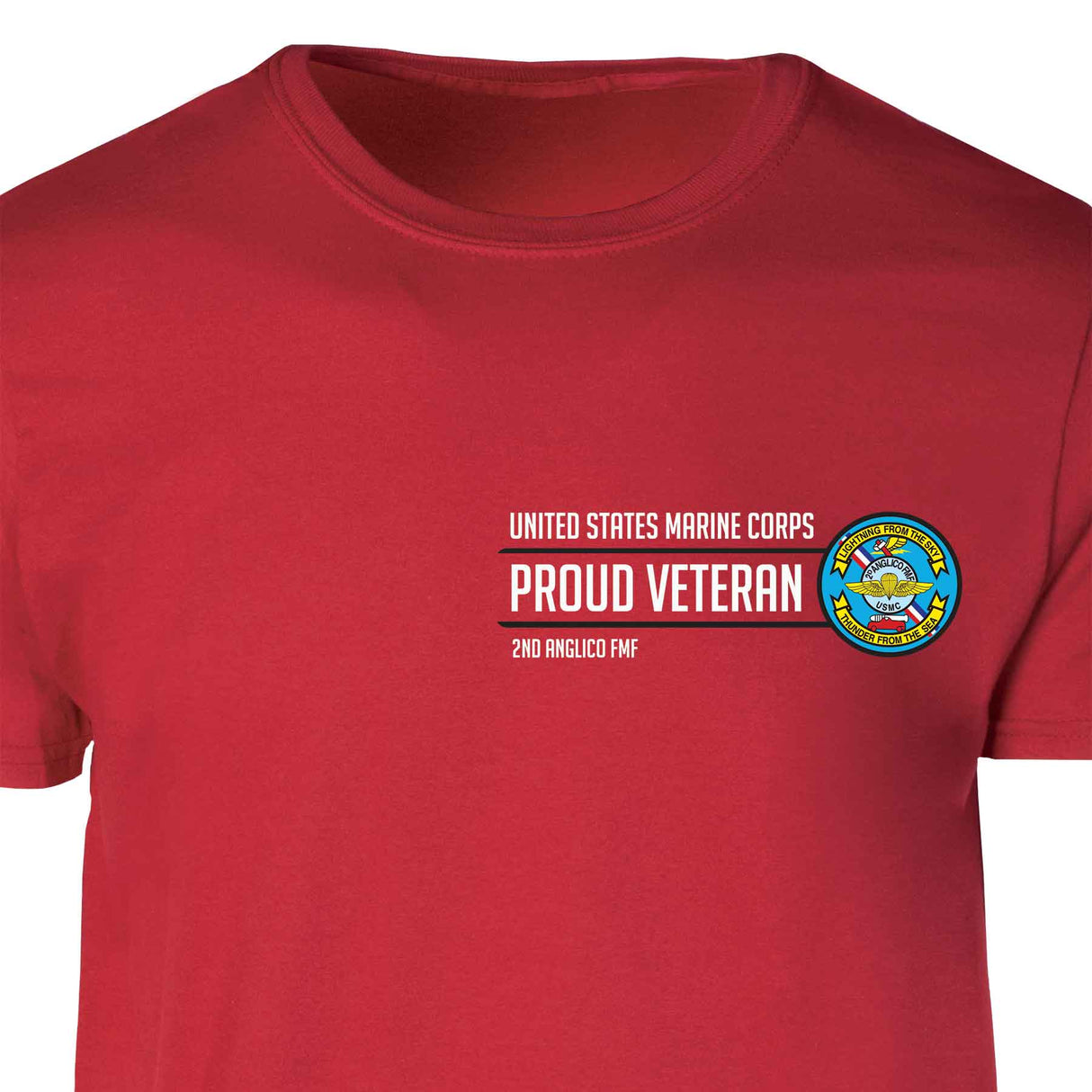 2D Anglico FMF Proud Veteran Patch Graphic T-shirt - SGT GRIT