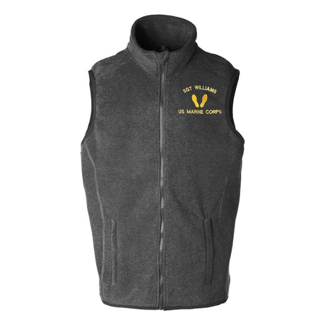 Custom USMC Embroidered Fleece Vest - SGT GRIT