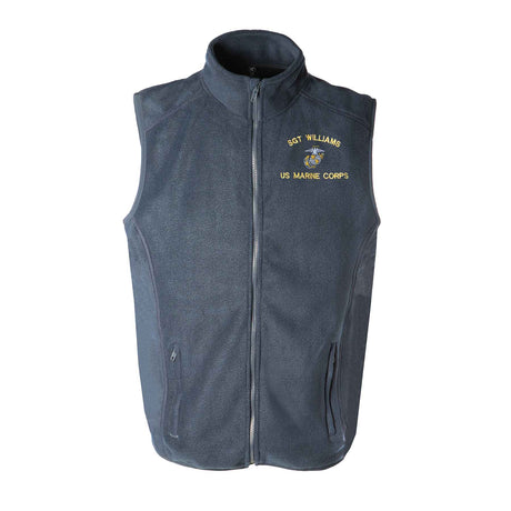 Custom USMC Embroidered Fleece Vest - SGT GRIT