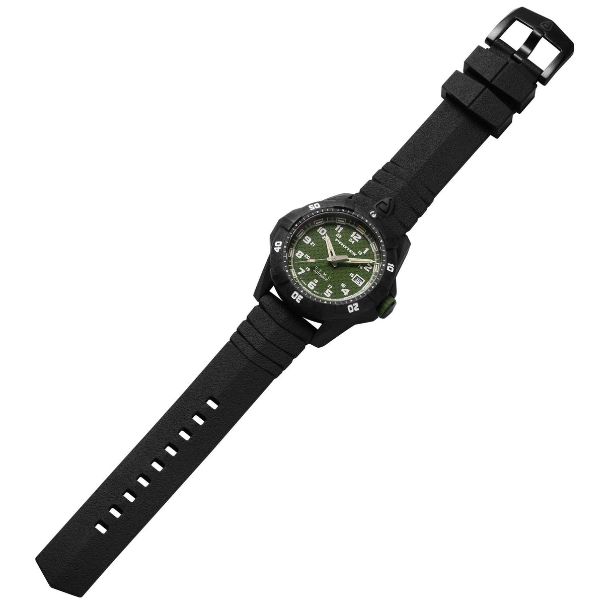 ProTek USMC Automatic Dive Watch, black with green - SGT GRIT