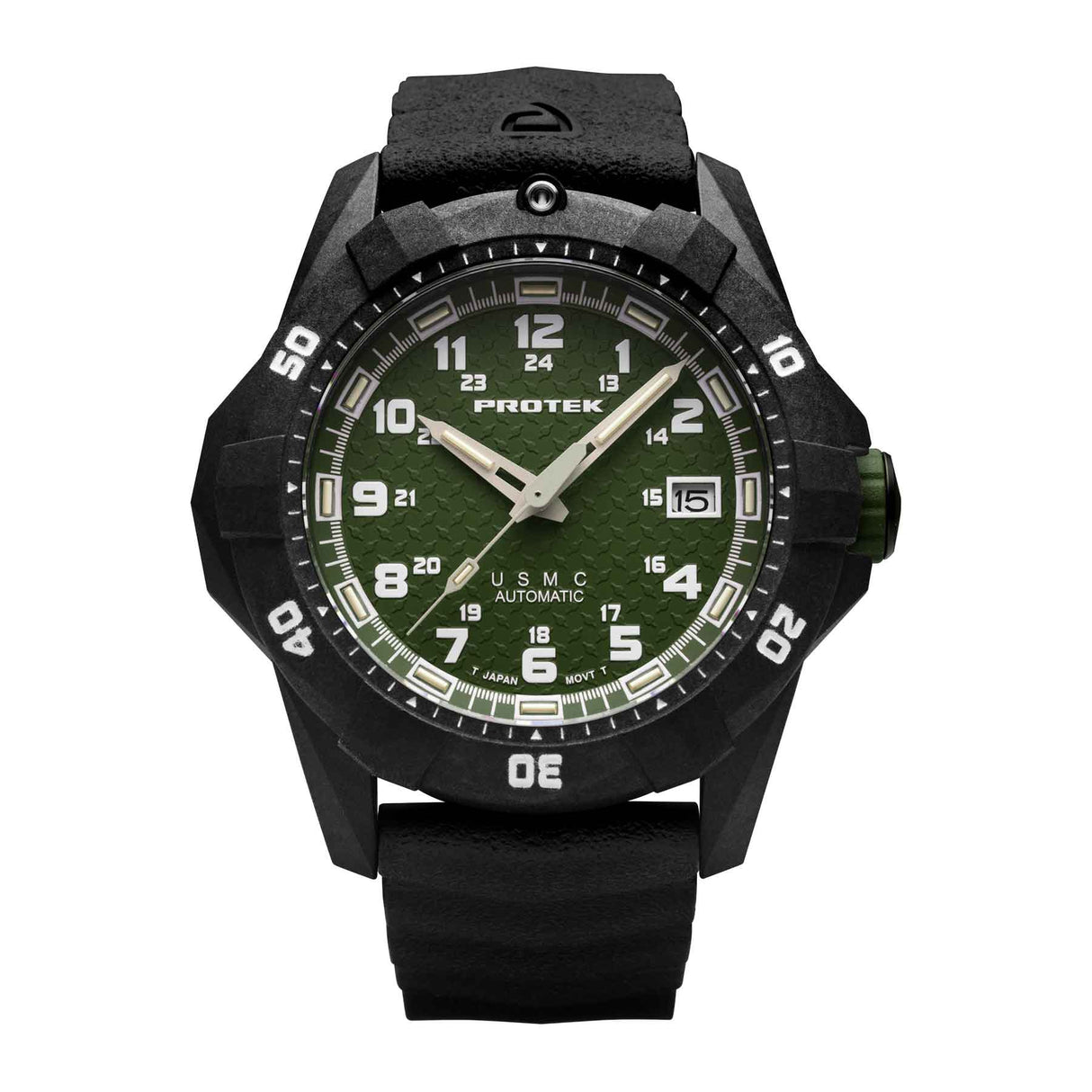 ProTek USMC Automatic Dive Watch, black with green - SGT GRIT