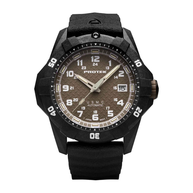 ProTek USMC Automatic Dive Watch, black with sand - SGT GRIT