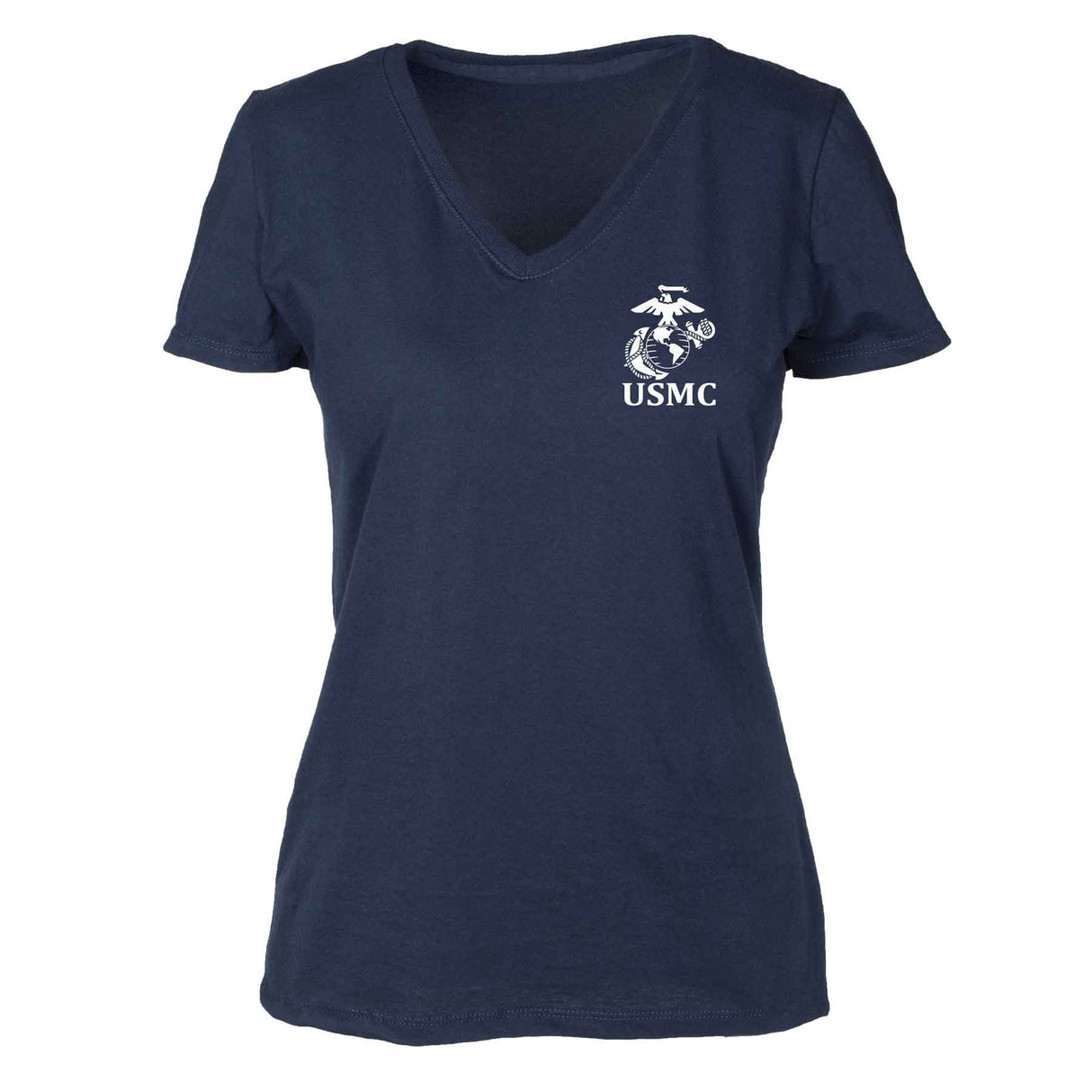 Women's V-Neck Left Chest USMC Eagle, Globe and Anchor T-shirt - SGT GRIT