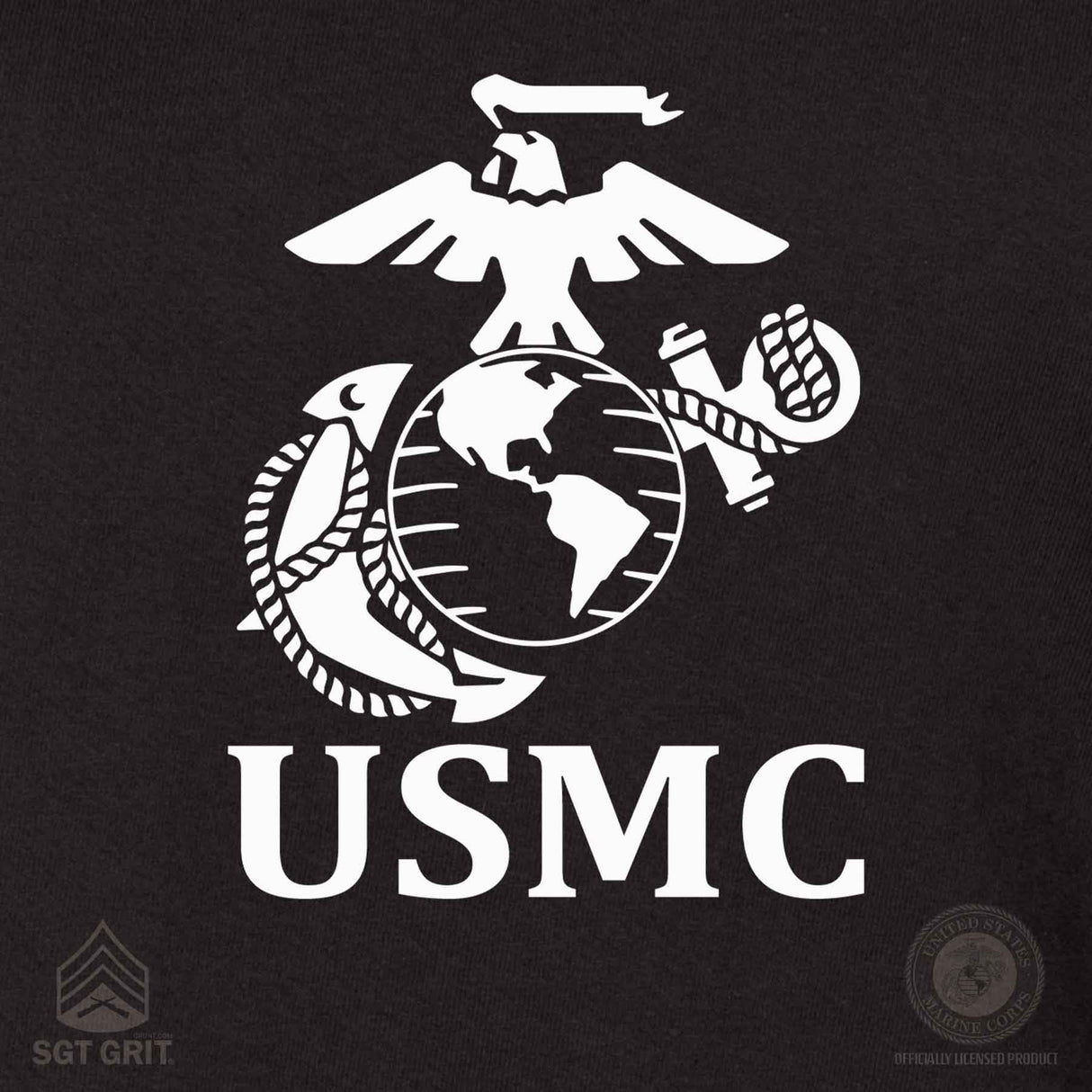 Women's V-Neck Left Chest USMC Eagle, Globe and Anchor T-shirt - SGT GRIT