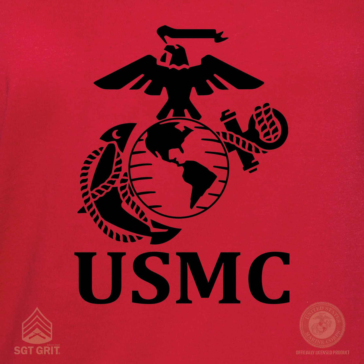 Women's V-Neck Left Chest USMC Eagle, Globe and Anchor T-shirt - SGT GRIT