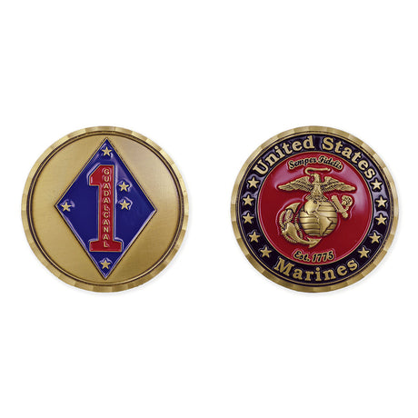 1st Marine Division Guadalcanal Coin - SGT GRIT