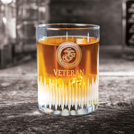 USMC Veteran Cut Glass DOF Glass - SGT GRIT