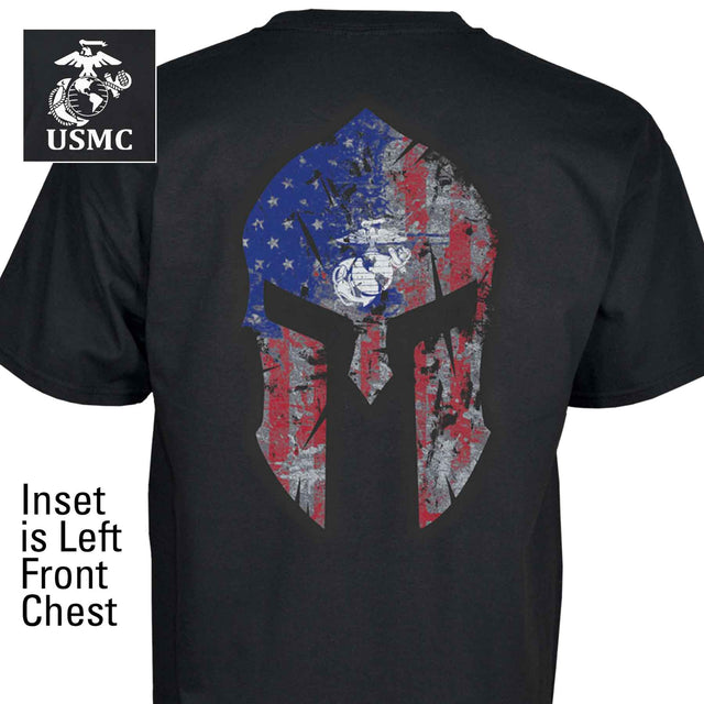 EGA Spartan Helmet Back with Left Chest T-Shirt - SGT GRIT