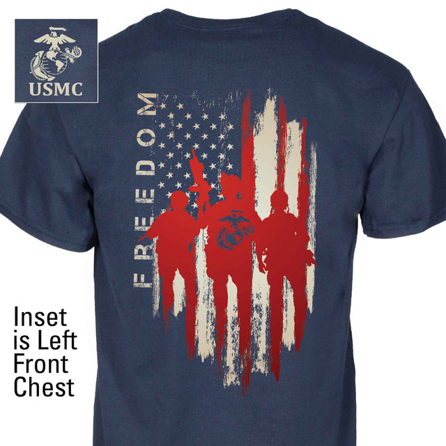 USMC Freedom Warriors Back With Left Chest T-shirt - SGT GRIT