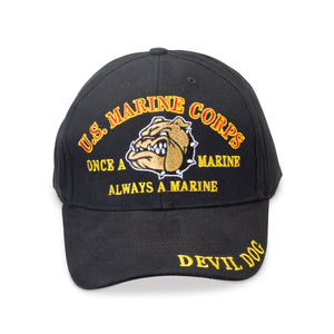 USMC Devil Dog Hat- Black — SGT GRIT