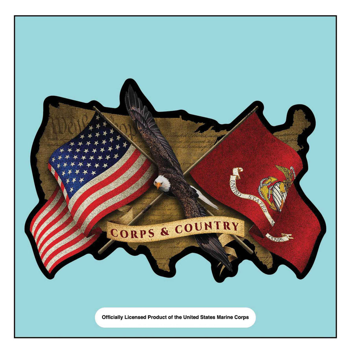 Corps & Country USMC Flag Decal - SGT GRIT