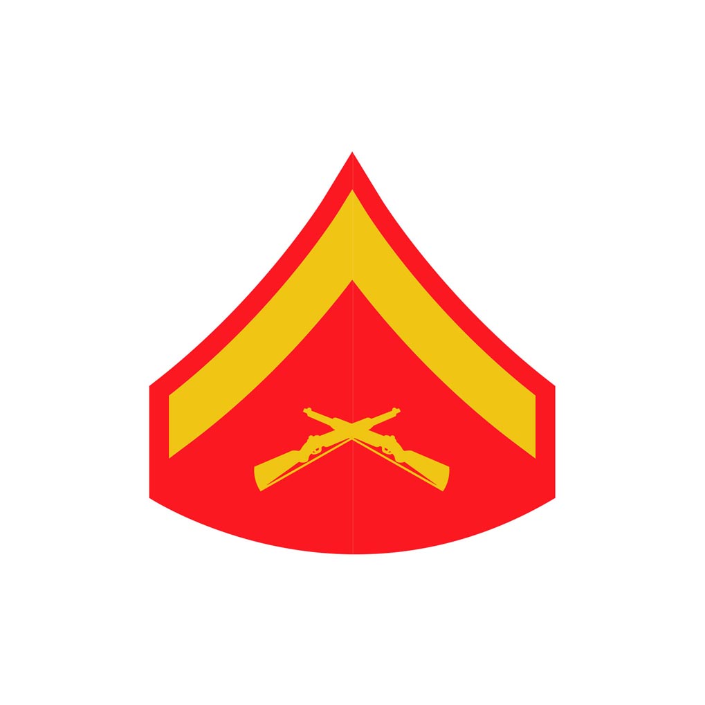 Lance Corporal Red and Gold Rank Insignia Decal - SGT GRIT