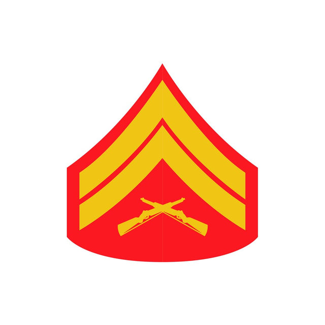 Corporal Red and Gold Rank Insignia Decal - SGT GRIT