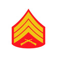 Sergeant Red and Gold Rank Insignia Decal - SGT GRIT