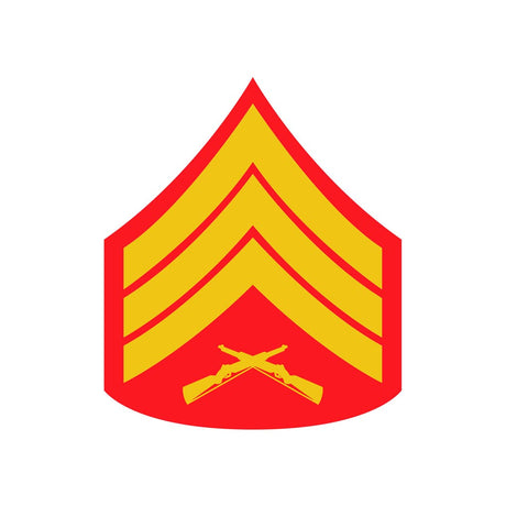 Sergeant Red and Gold Rank Insignia Decal - SGT GRIT