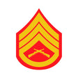 Staff Sergeant Red and Gold Rank Insignia Decal - SGT GRIT