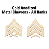 Gold Anodized Metal Chevrons - SGT GRIT