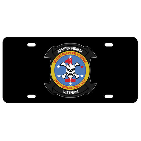3rd Battalion 1st Marines License Plate - SGT GRIT