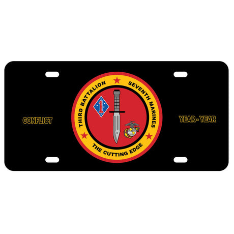 3rd Battalion 7th Marines License Plate - SGT GRIT