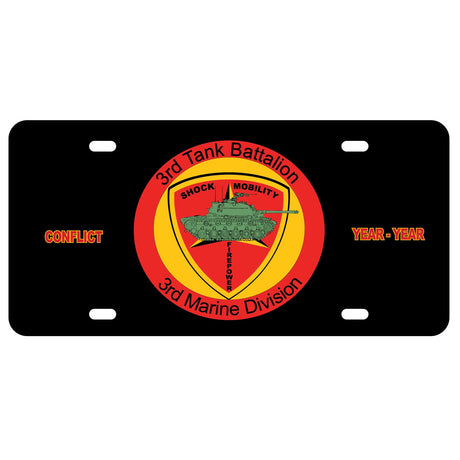 3rd Tank Battalion License Plate - SGT GRIT