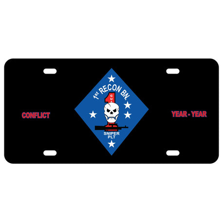 1st Recon Battalion Sniper Platoon License Plate - SGT GRIT