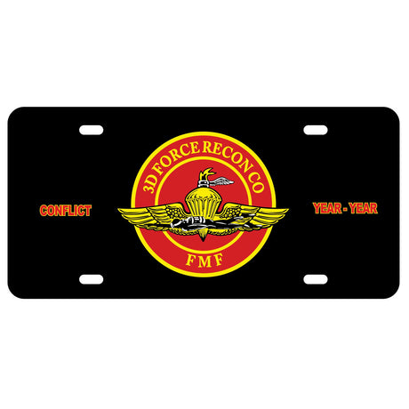 3rd Force Recon FMF License Plate - SGT GRIT
