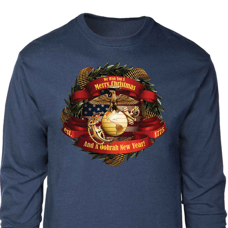 Christmas Wreath Long Sleeve T-shirt - SGT GRIT